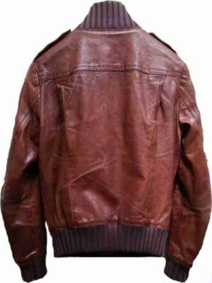 Alternative view of Cristiano Ronaldo Leather Brown Motorcycle Jacket