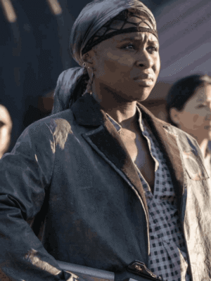 Chaos Walking Cynthia Erivo Hildy Grey Leather Blazer Jacket