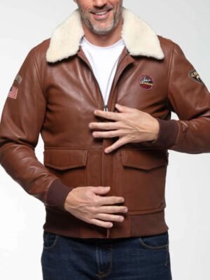 Maverick Tom Cruise Pilot Flight Bomber Leather Jacket