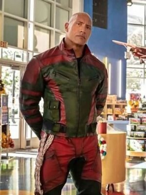 Dwayne Johnson Red Leather Jacket