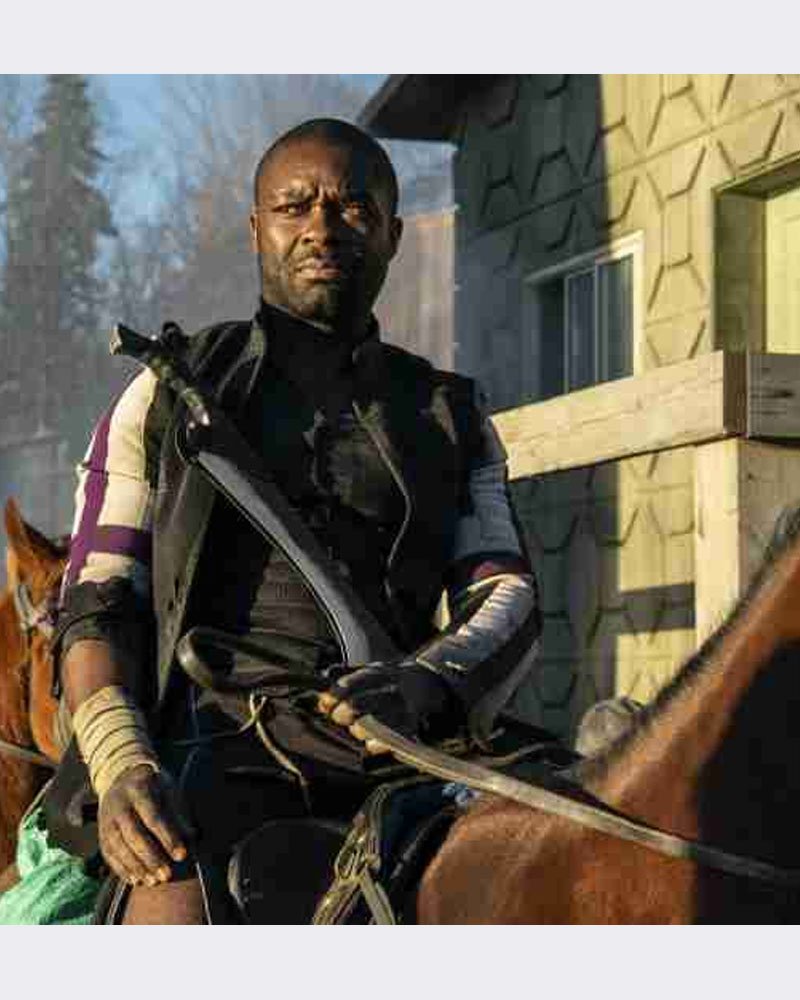 Aaron Chaos Walking David Oyelowo Blue Leather Jacket for Men