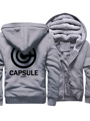 Dragon Ball Capsule Corp Thick Grey Hoodie