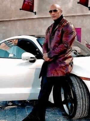 Dwayne Johnson Red Notice Leather Coat
