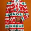 Red Ryder Knit Print Western Style Christmas Blazer