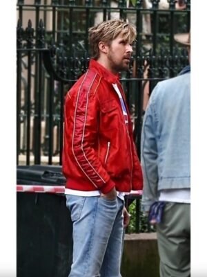 Ryan Gosling The Fall Guy Red Varsity Jacket