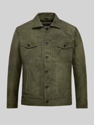 Alternative view of Welcome to Wrexham Suede Ryan Reynolds Green Jacket