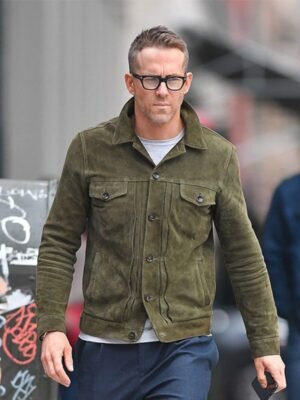 Welcome to Wrexham Suede Ryan Reynolds Green Jacket