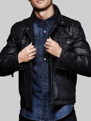 Alternative view of Cristiano Rolando Leather Biker Jacket