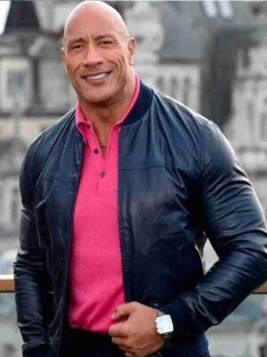 Black Adam Black Leather Jacket