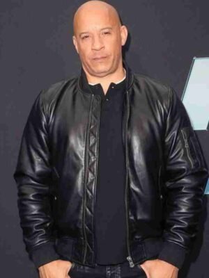Fast & Furious 9 Vin Diesel Black Leather Bomber Jacket