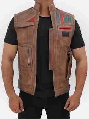Legendary Finn Star Wars Rise of the Skywalker Leather Vest Style