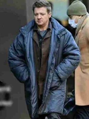 Alternative view of Hawkeye 2021 Jeremy Renner Puffer Coat