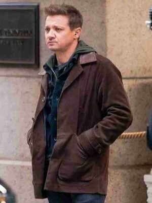 Jeremy Renner Hawkeye 2021 Brown Leather Jacket