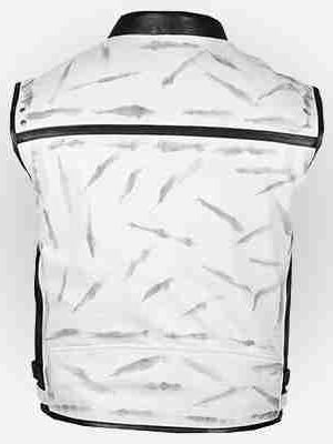 Alternative view of Fearless Solo A Star Wars Story White Leather Vest Style