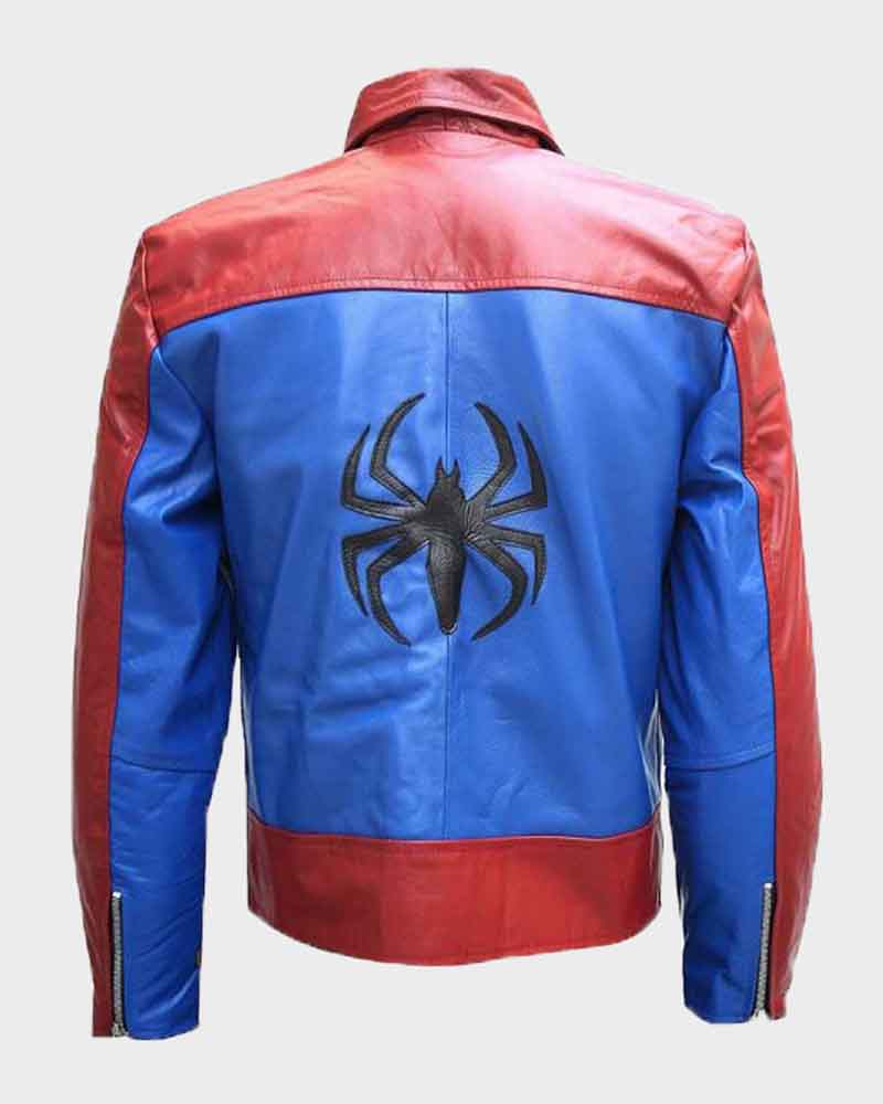 Spiderman Style Mens Biker Jacket - Image 2