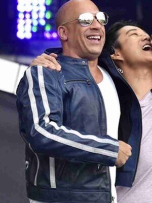 Vin Diesel Road to F9 Blue Leather Jacket