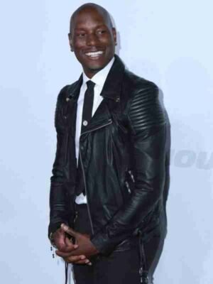 Tyrese Gibson Fast & Furious 7 Black Leather Jacket